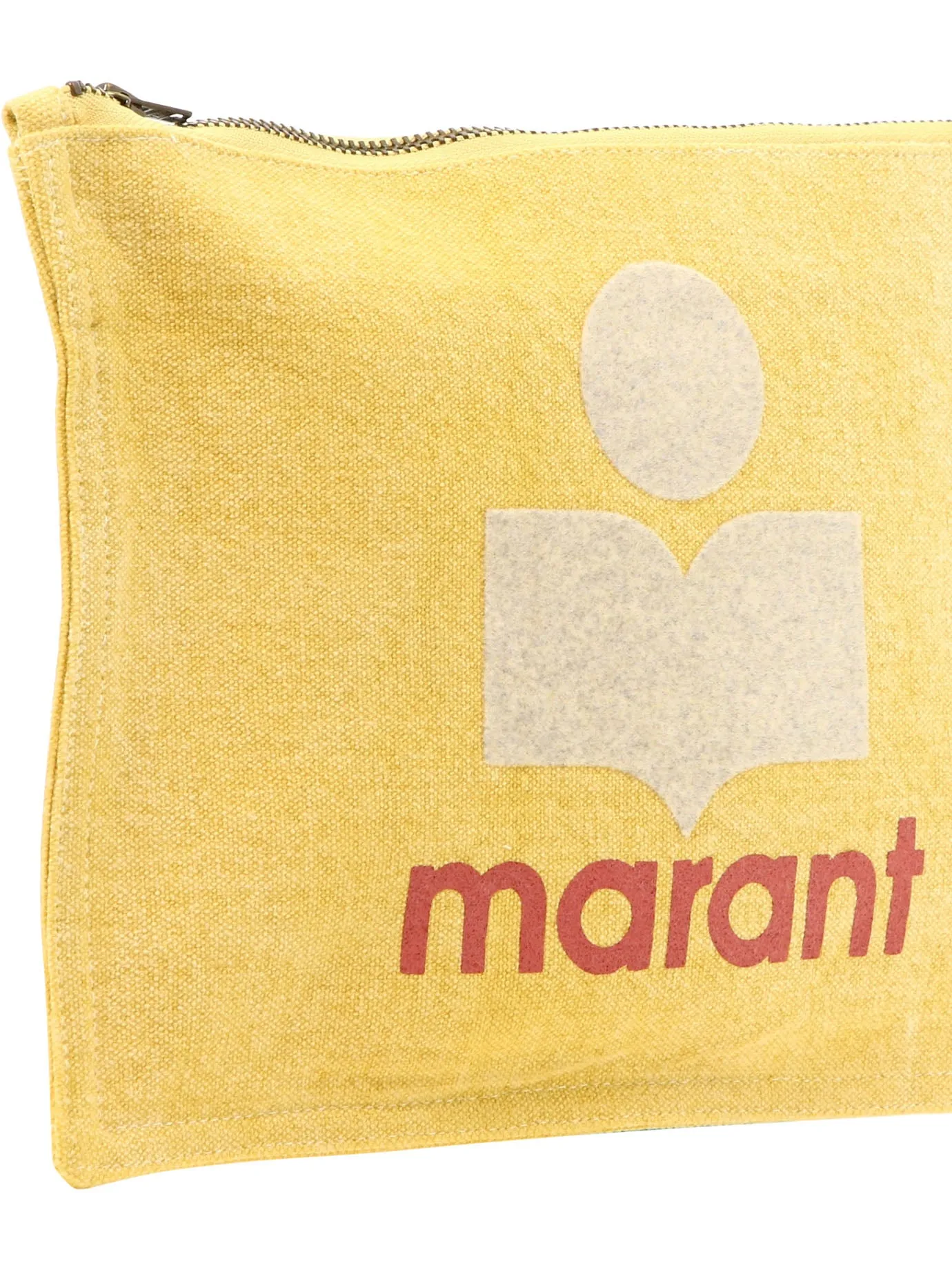 Isabel Marant Logo Printed Zipped Clutch Bag