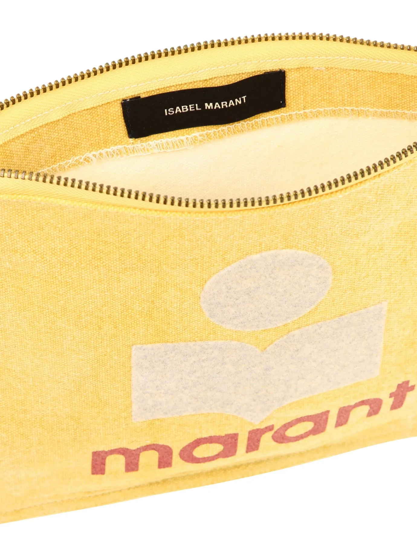 Isabel Marant Logo Printed Zipped Clutch Bag