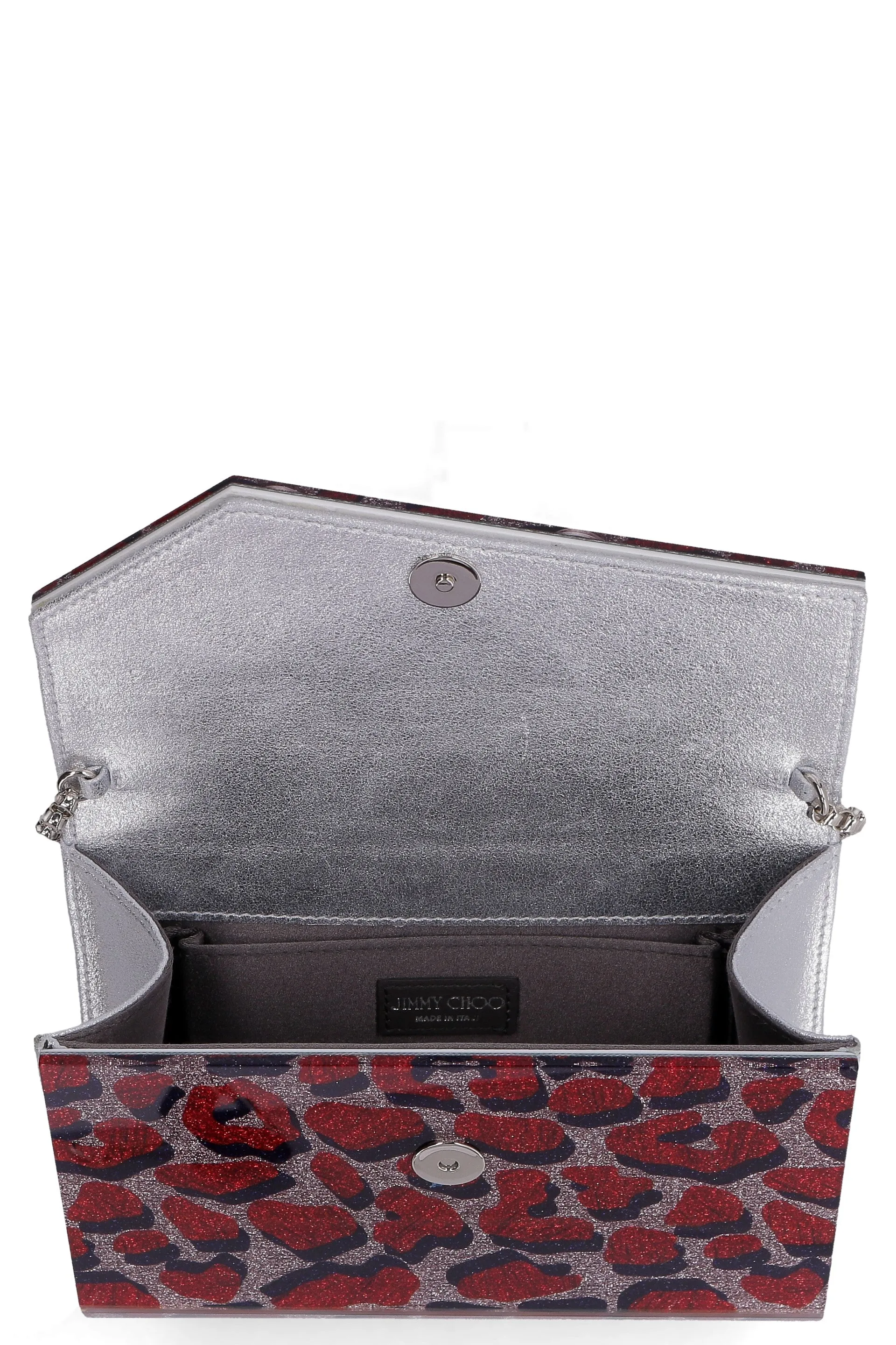 Jimmy Choo Candy Logo Print Glitter Box Clutch