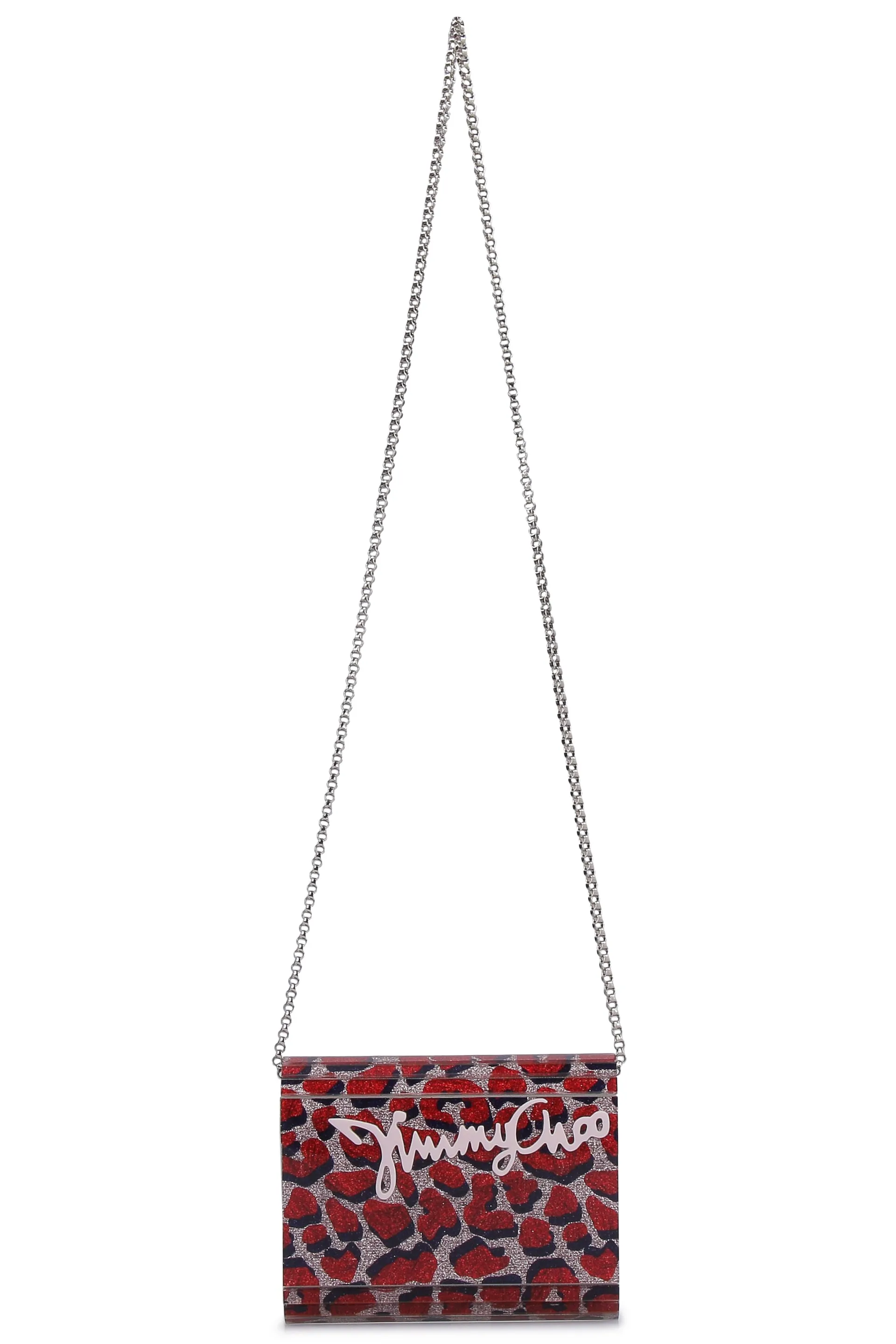 Jimmy Choo Candy Logo Print Glitter Box Clutch