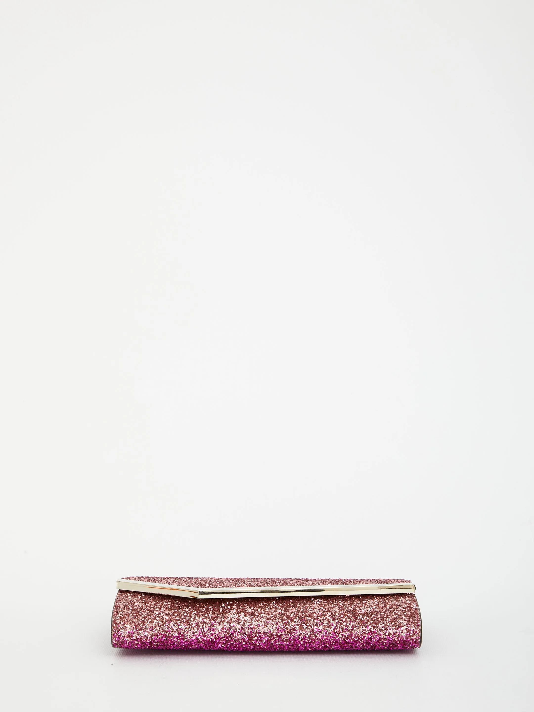 Jimmy Choo Emmie Glitter Detailed Logo Engraved Clutch Bag