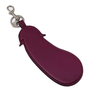 JW Anderson Logo Debossed Eggplant Keyring