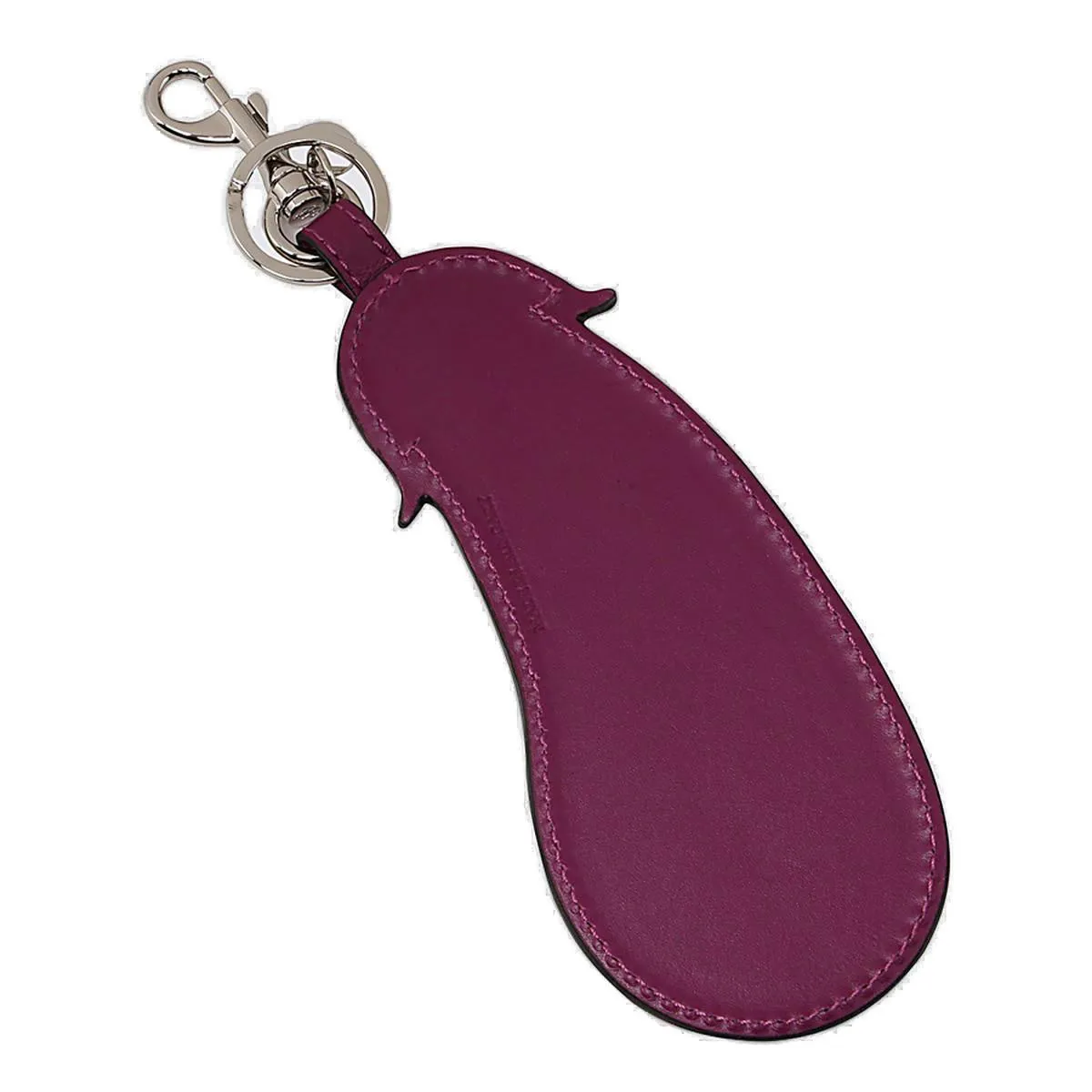 JW Anderson Logo Debossed Eggplant Keyring