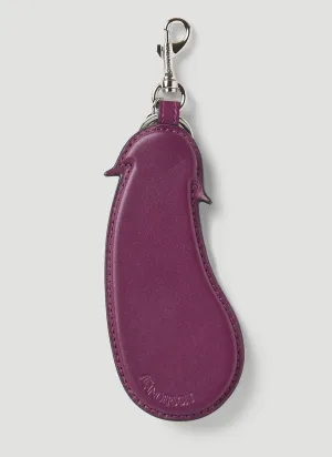 JW Anderson Logo Debossed Eggplant Keyring