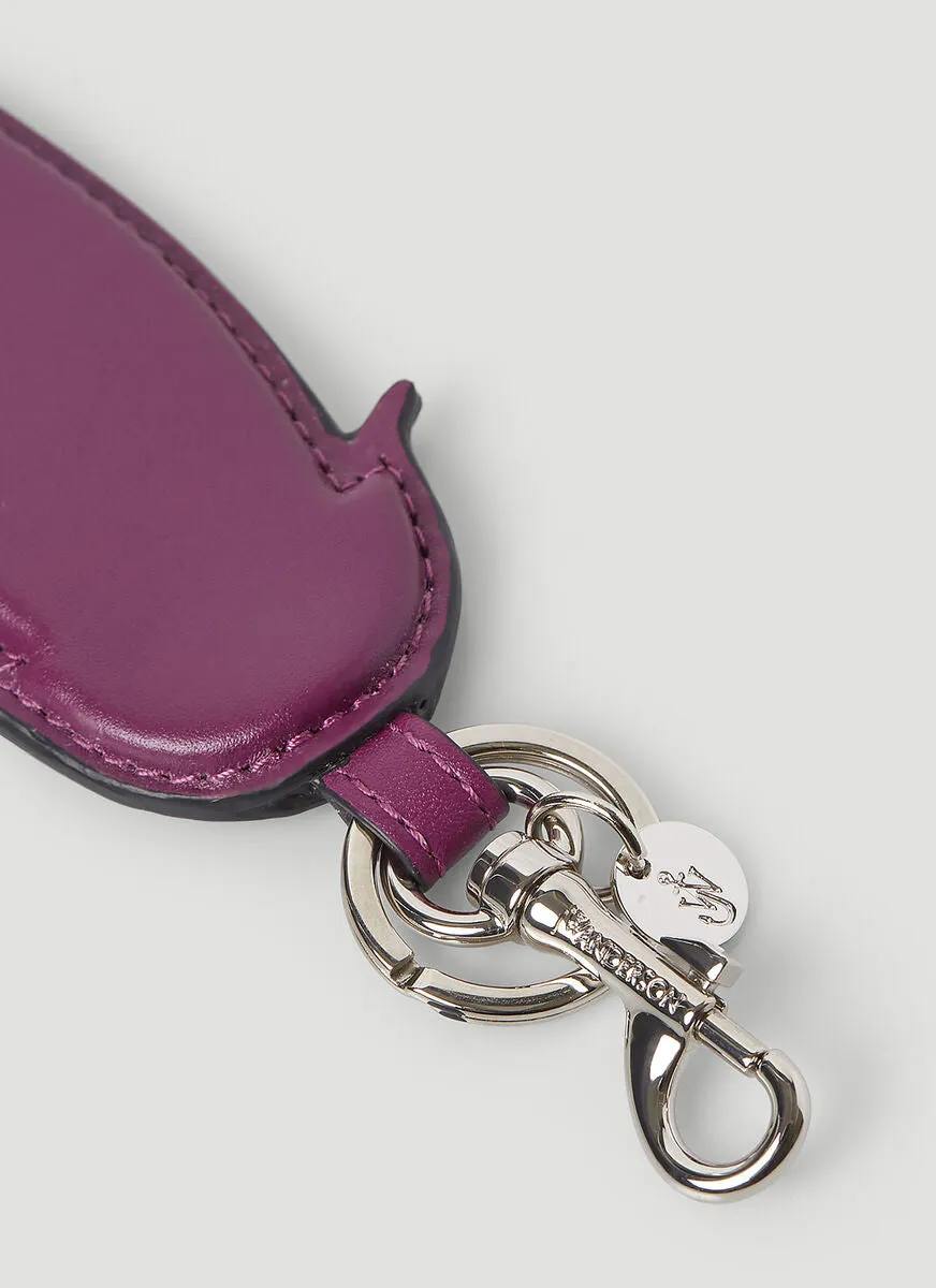 JW Anderson Logo Debossed Eggplant Keyring
