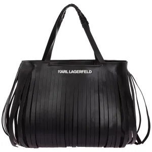 Karl Lagerfeld K/Fringes Maxi Fringe Detailed Tote Bag