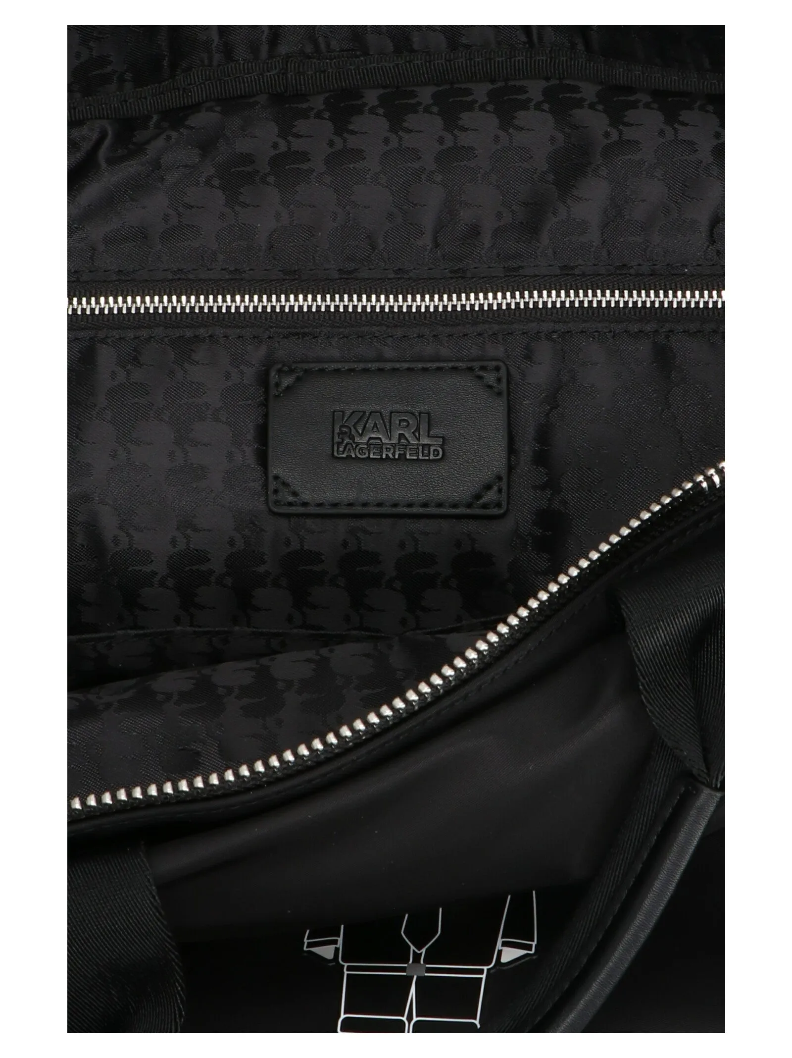 Karl Lagerfeld K/Ikonik Logo Printed Weekender Bag