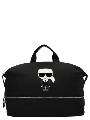 Karl Lagerfeld K/Ikonik Logo Printed Weekender Bag