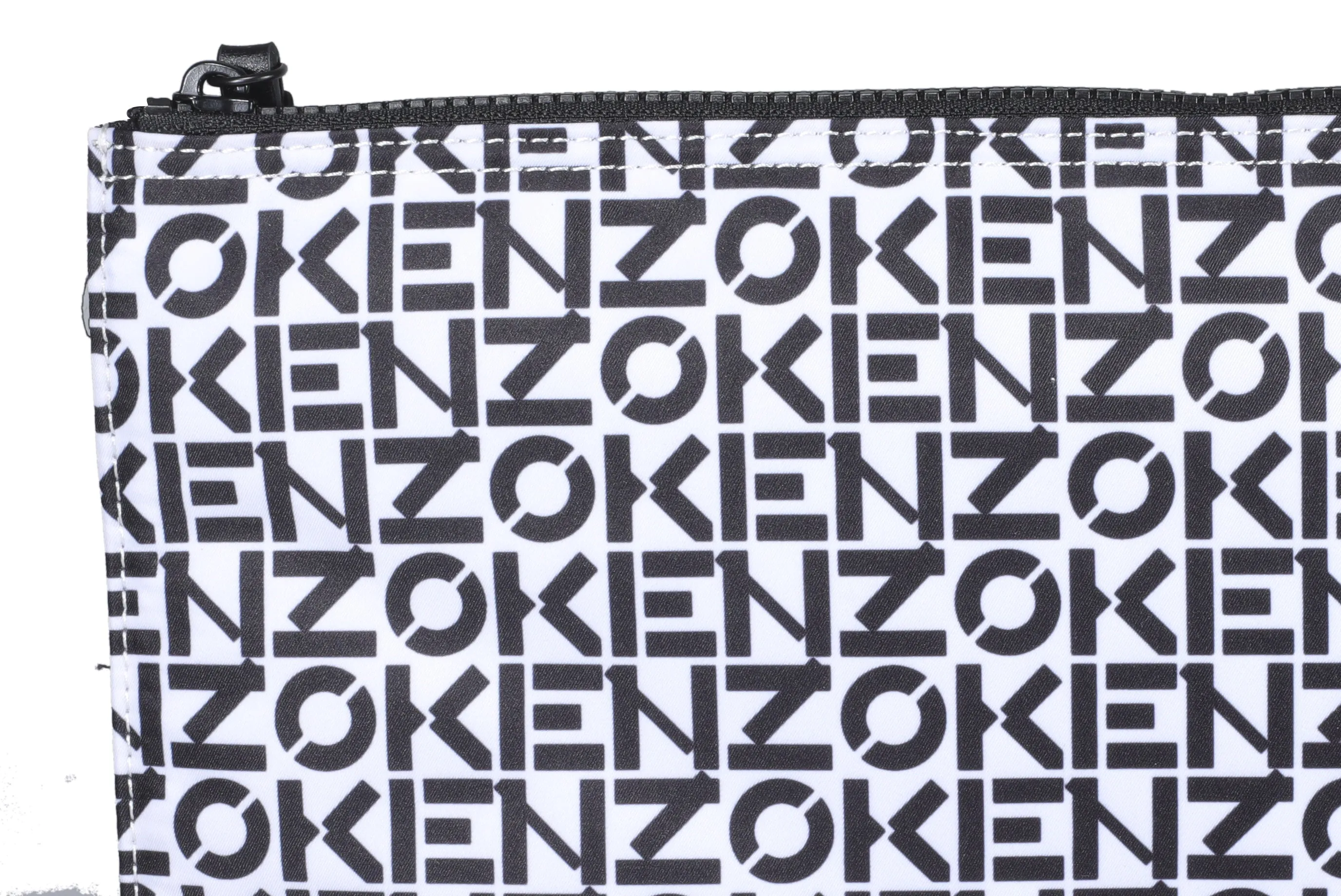 Kenzo Allover Logo Printed Zipped Large Clutch Bag