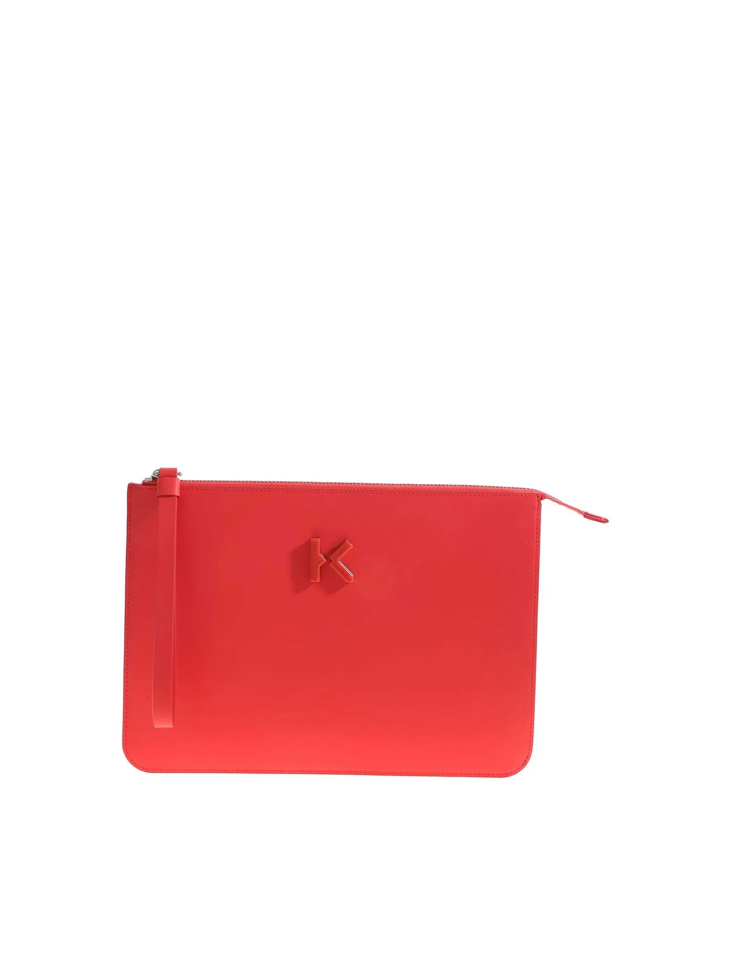 Kenzo K Logo Plaque Zipped Clutch