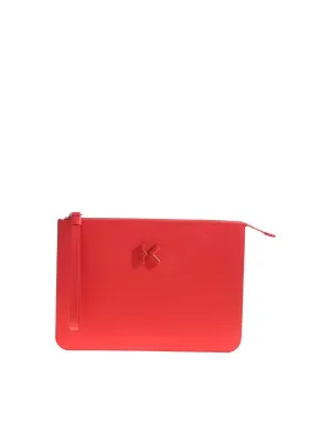 Kenzo K Logo Plaque Zipped Clutch