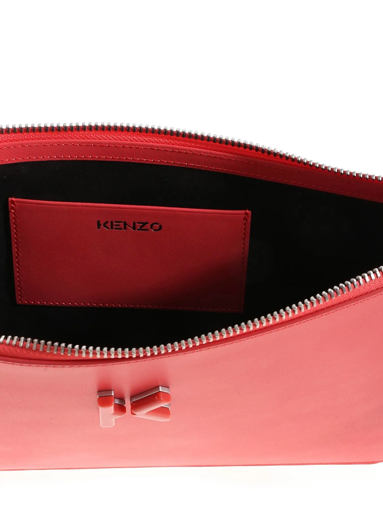 Kenzo K Logo Plaque Zipped Clutch