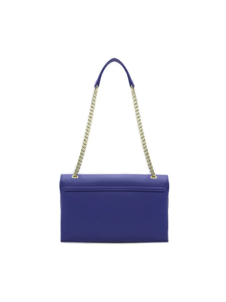 Love Moschino Logo Plaque Fold-Over Shoulder Bag