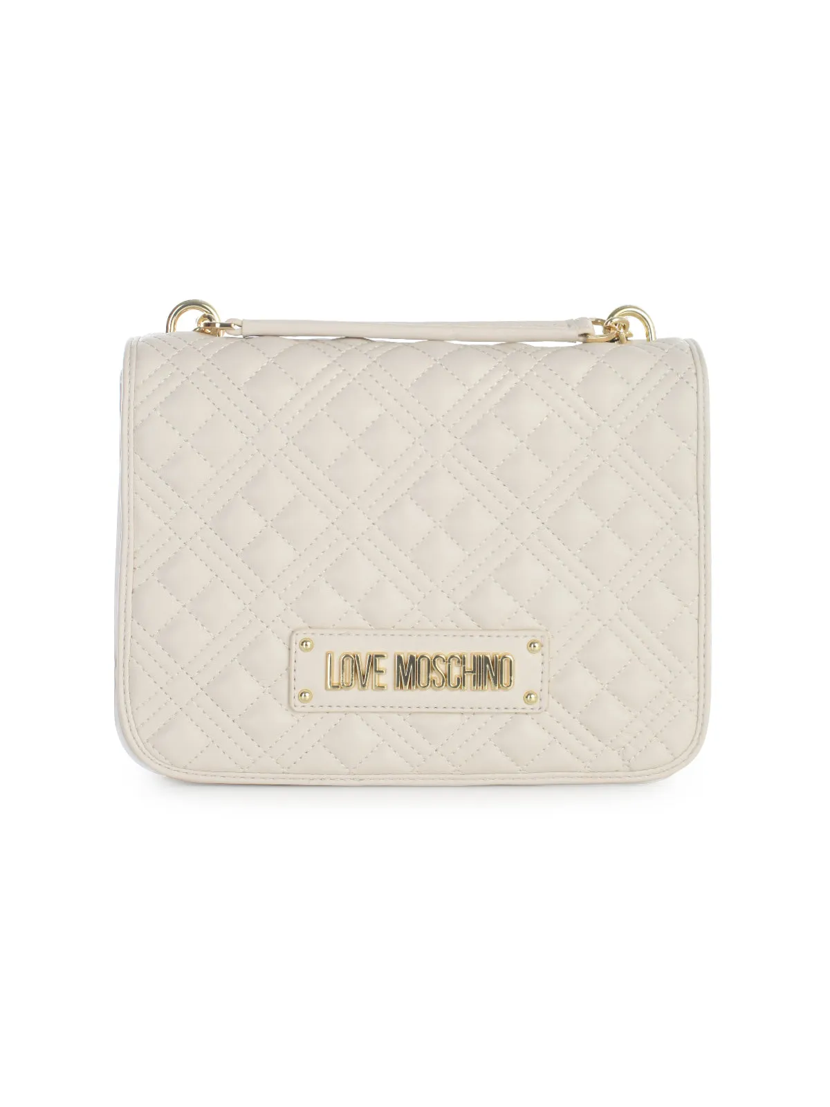 Love Moschino Logo Plaque Foldover Crossbody Bag