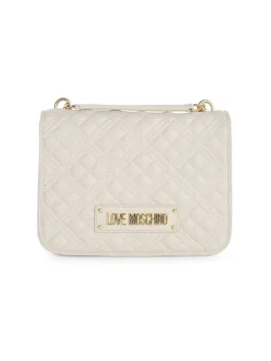 Love Moschino Logo Plaque Foldover Crossbody Bag