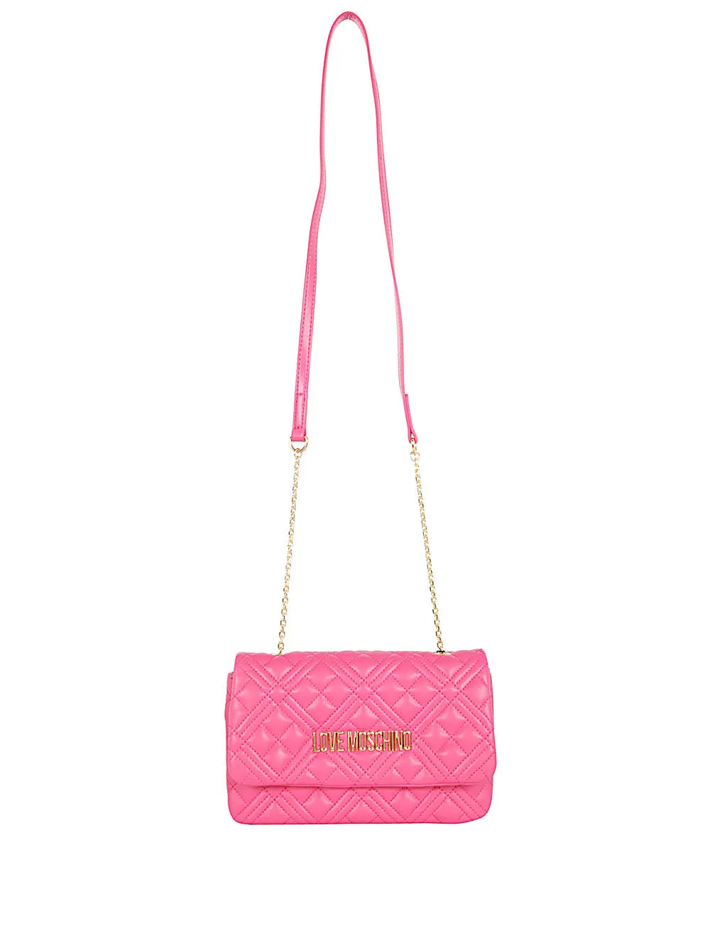 Love Moschino Logo Plaque Quilted Crossbody Bag