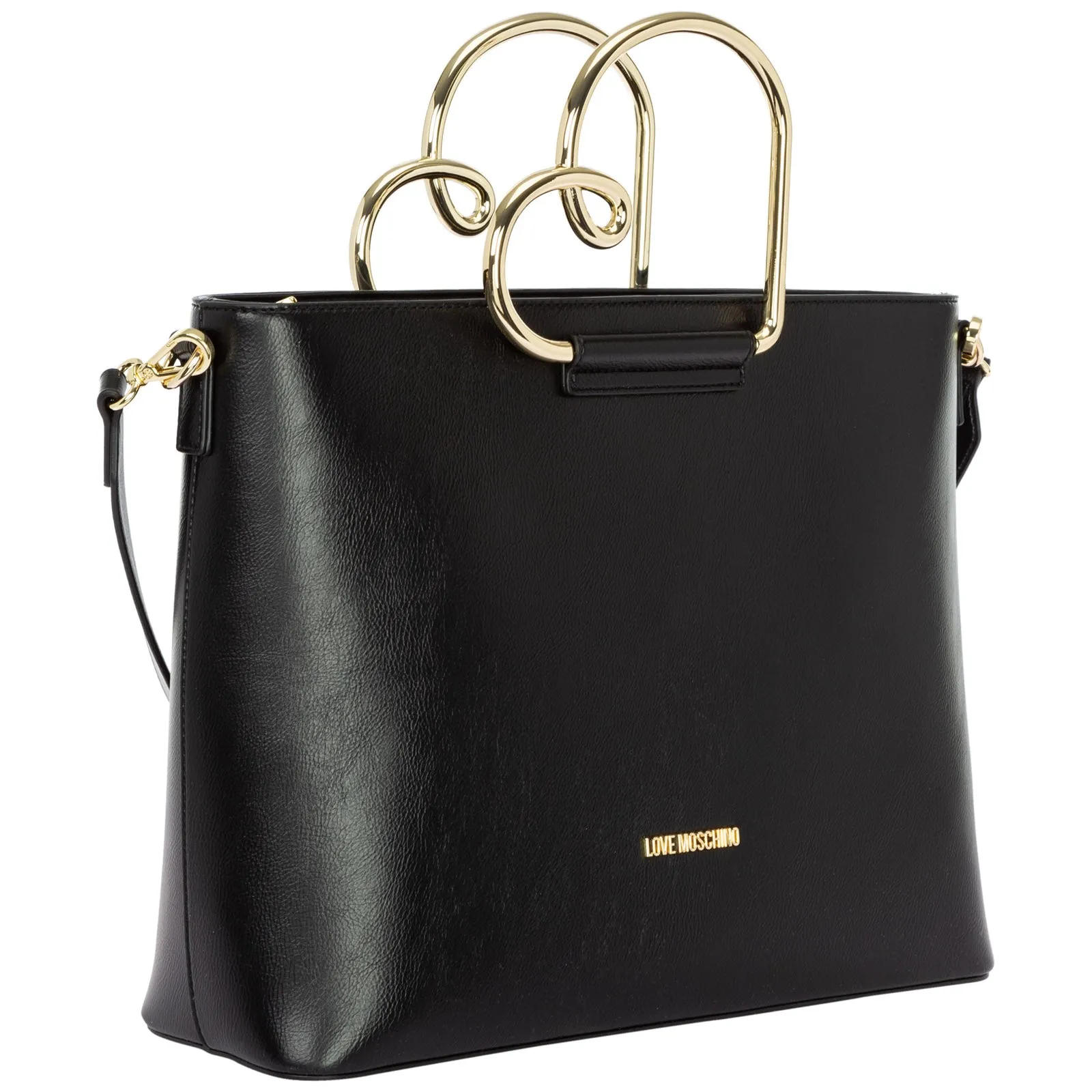 Love Moschino Logo Plaque Top Handle Tote Bag