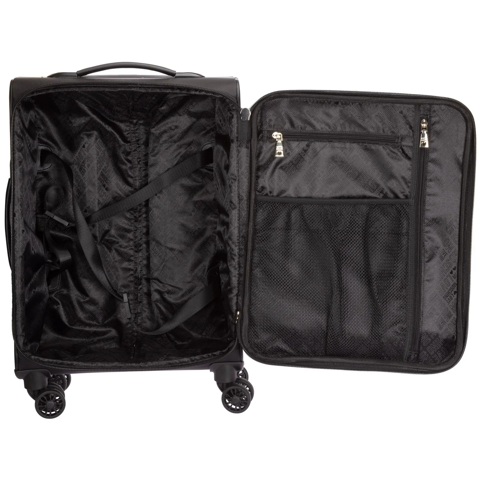 Love Moschino Logo Plaque Zipped Suitcase