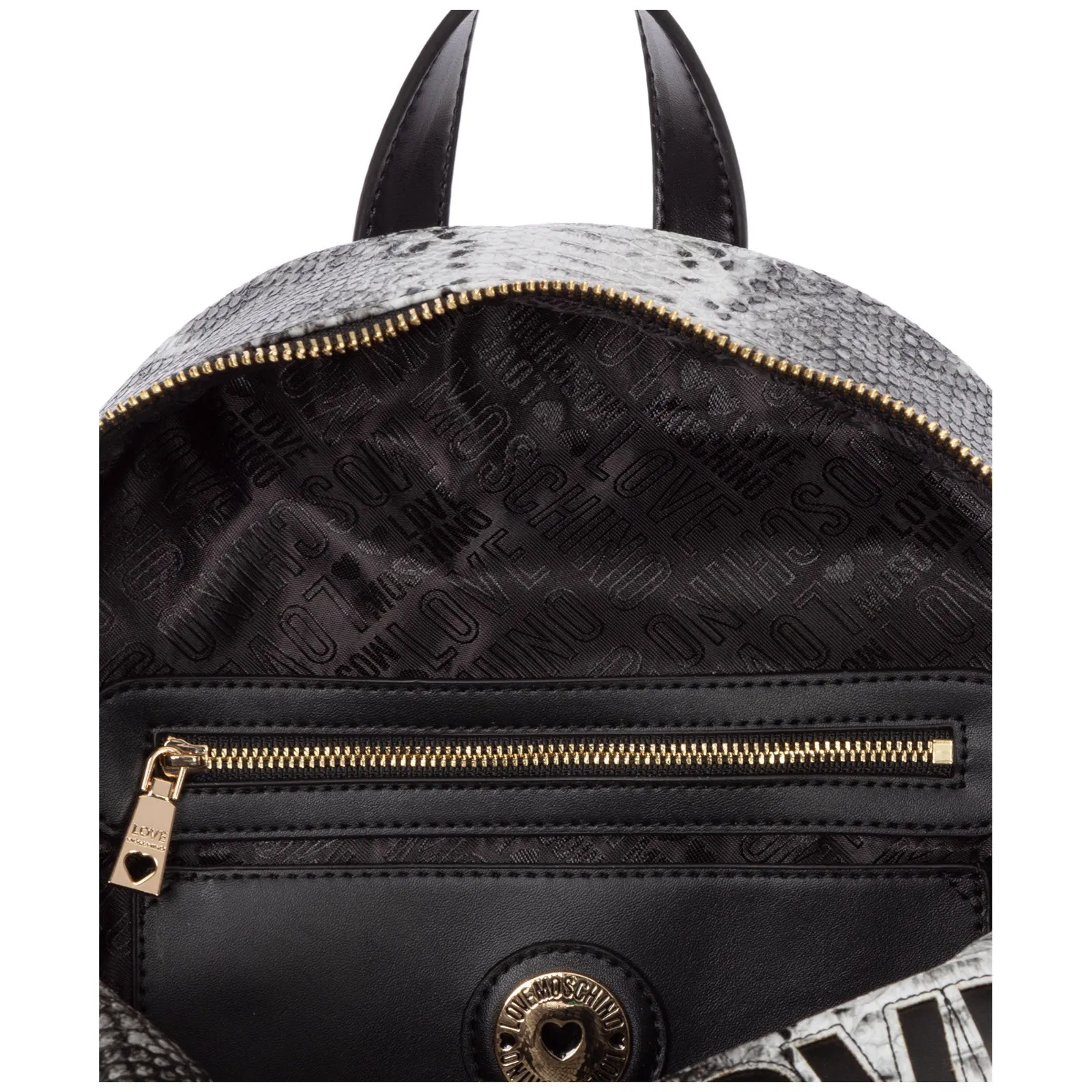 Love Moschino Logo Printed Zipped Backpack