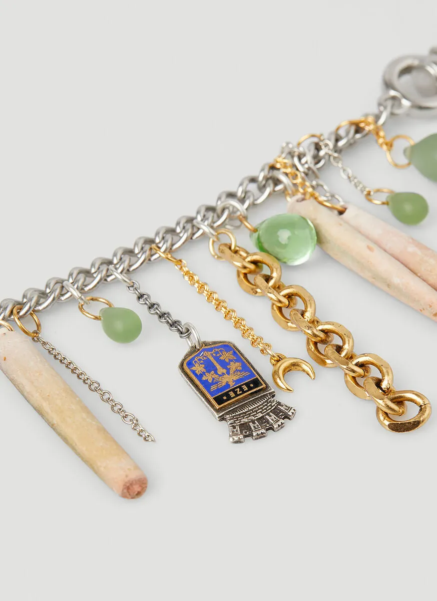 Marine Serre Cable-Link Embellished Keyring Chain