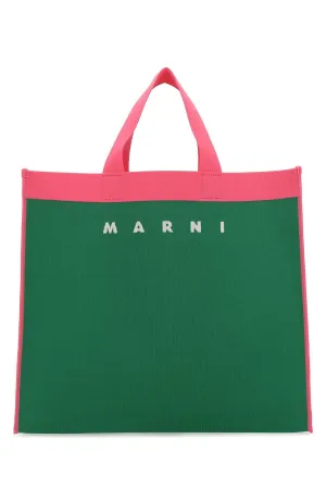 Marni Logo Printed Top Handle Tote Bag