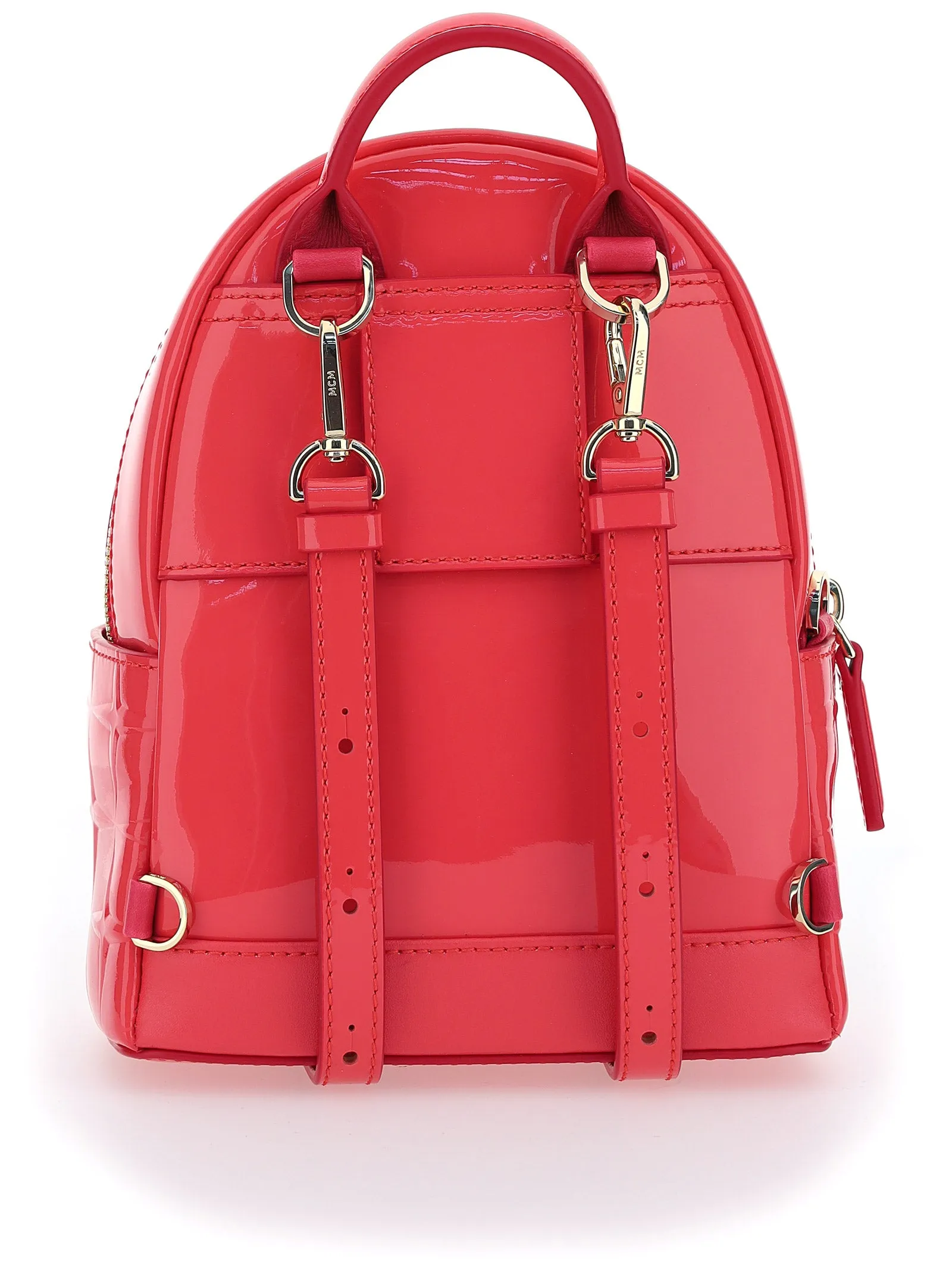 MCM Logo Plaque Embossed Backpack