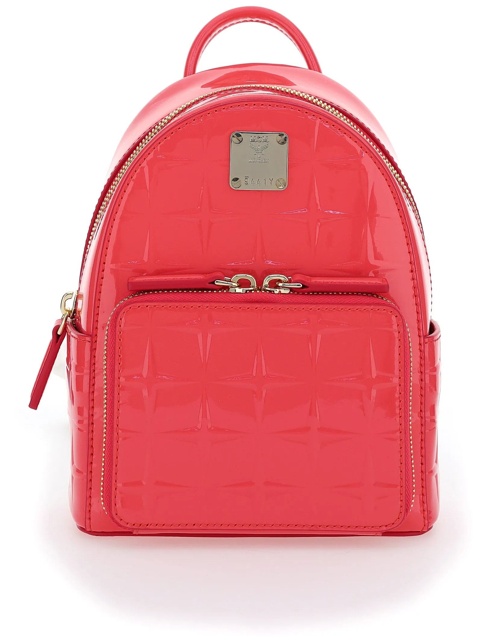 MCM Logo Plaque Embossed Backpack