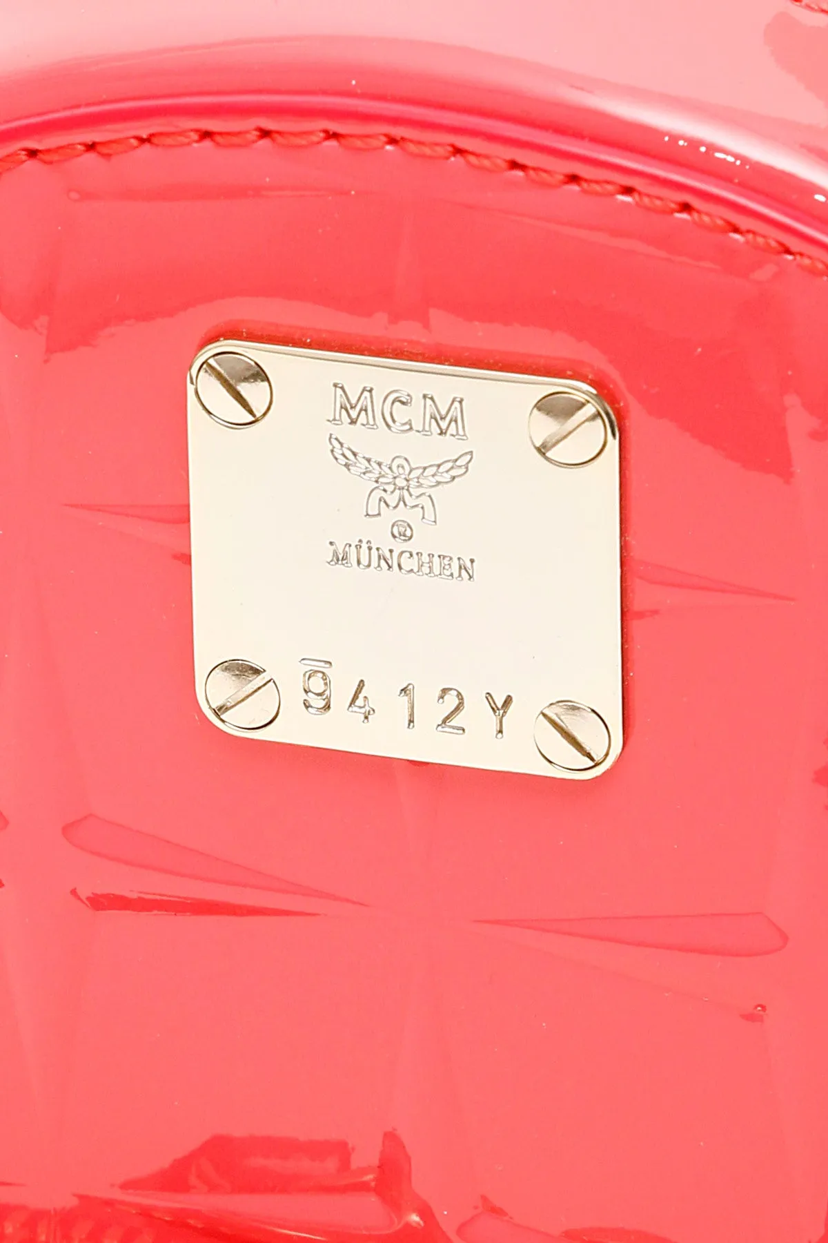 MCM Logo Plaque Embossed Backpack