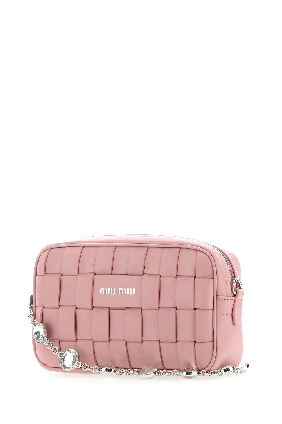 Miu Miu Woven Embellished Strap Crossbody Bag