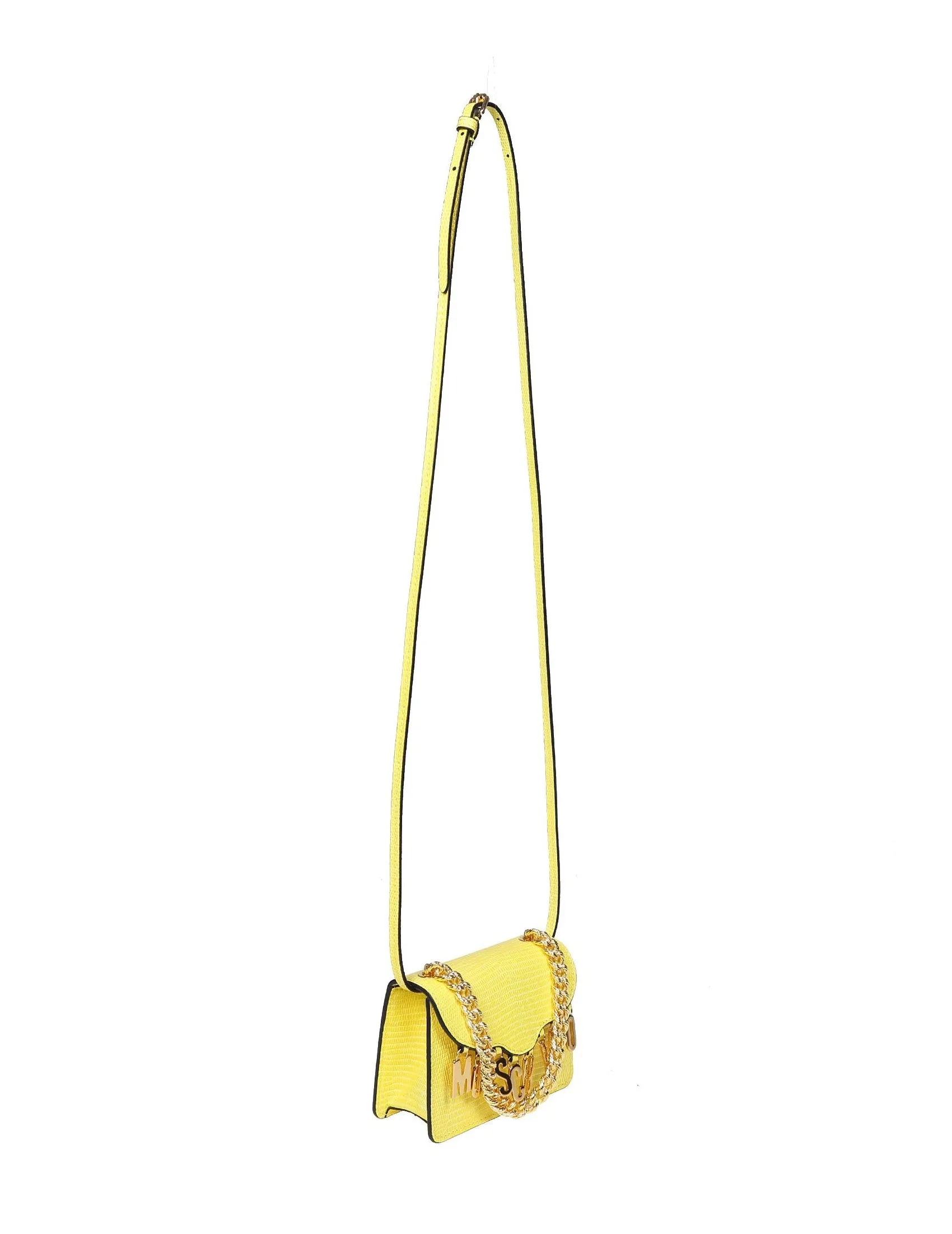 Moschino Logo Plaque Chained Mini Shoulder Bag