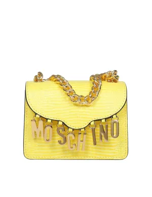 Moschino Logo Plaque Chained Mini Shoulder Bag