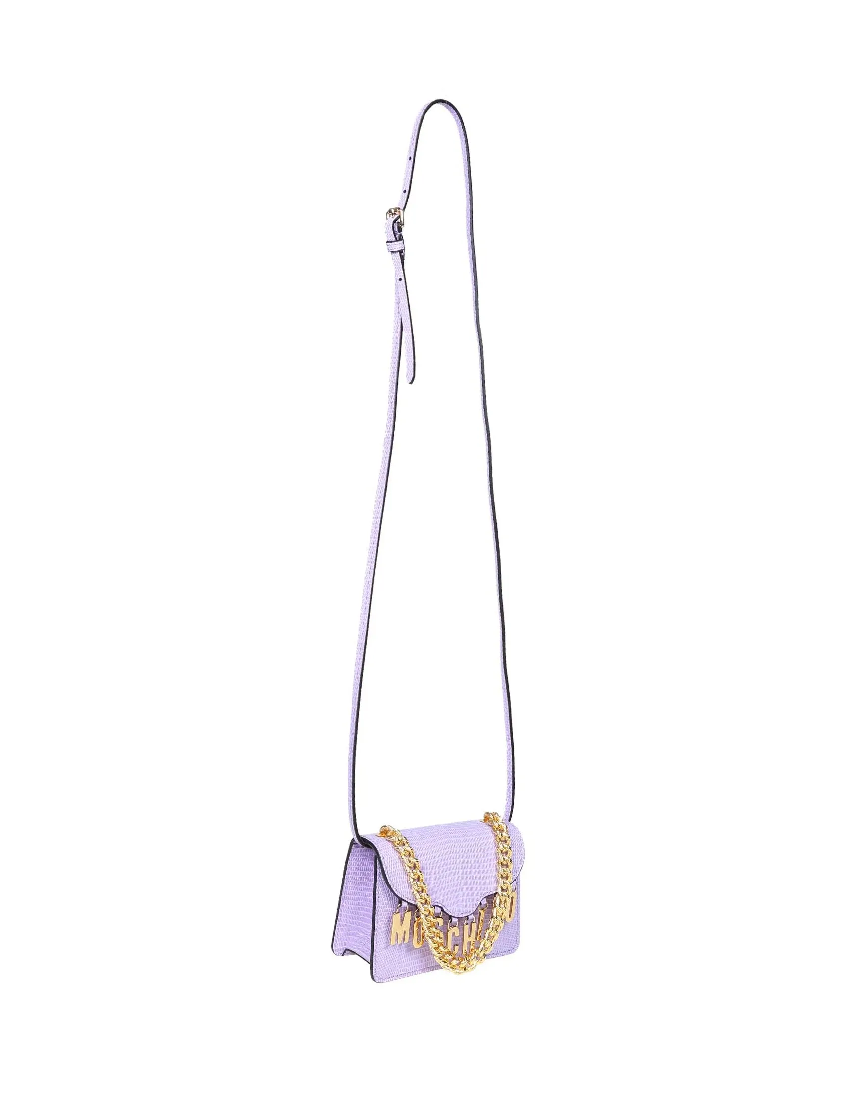 Moschino Logo Plaque Chained Mini Shoulder Bag