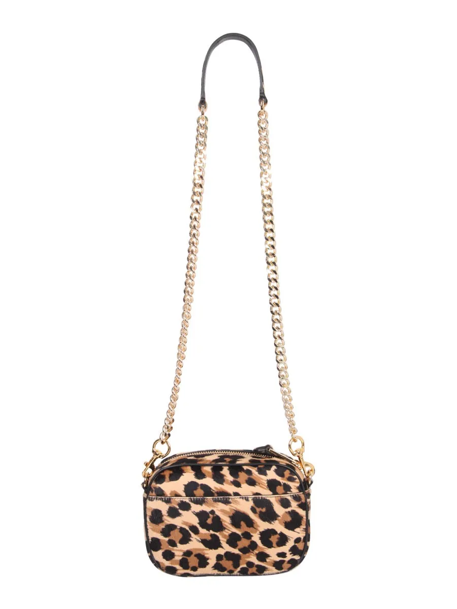 Moschino Logo Plaque Leopard Print Crossbody Bag