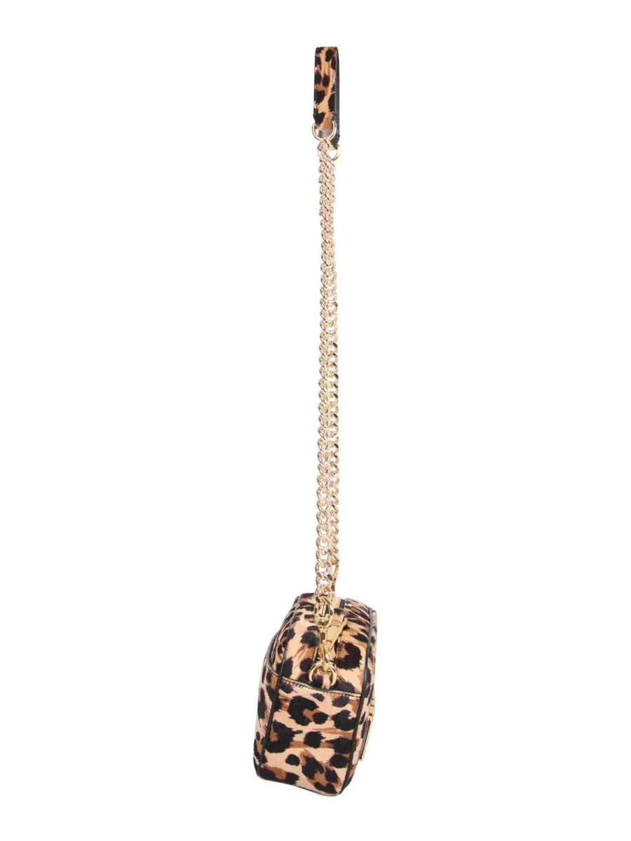 Moschino Logo Plaque Leopard Print Crossbody Bag