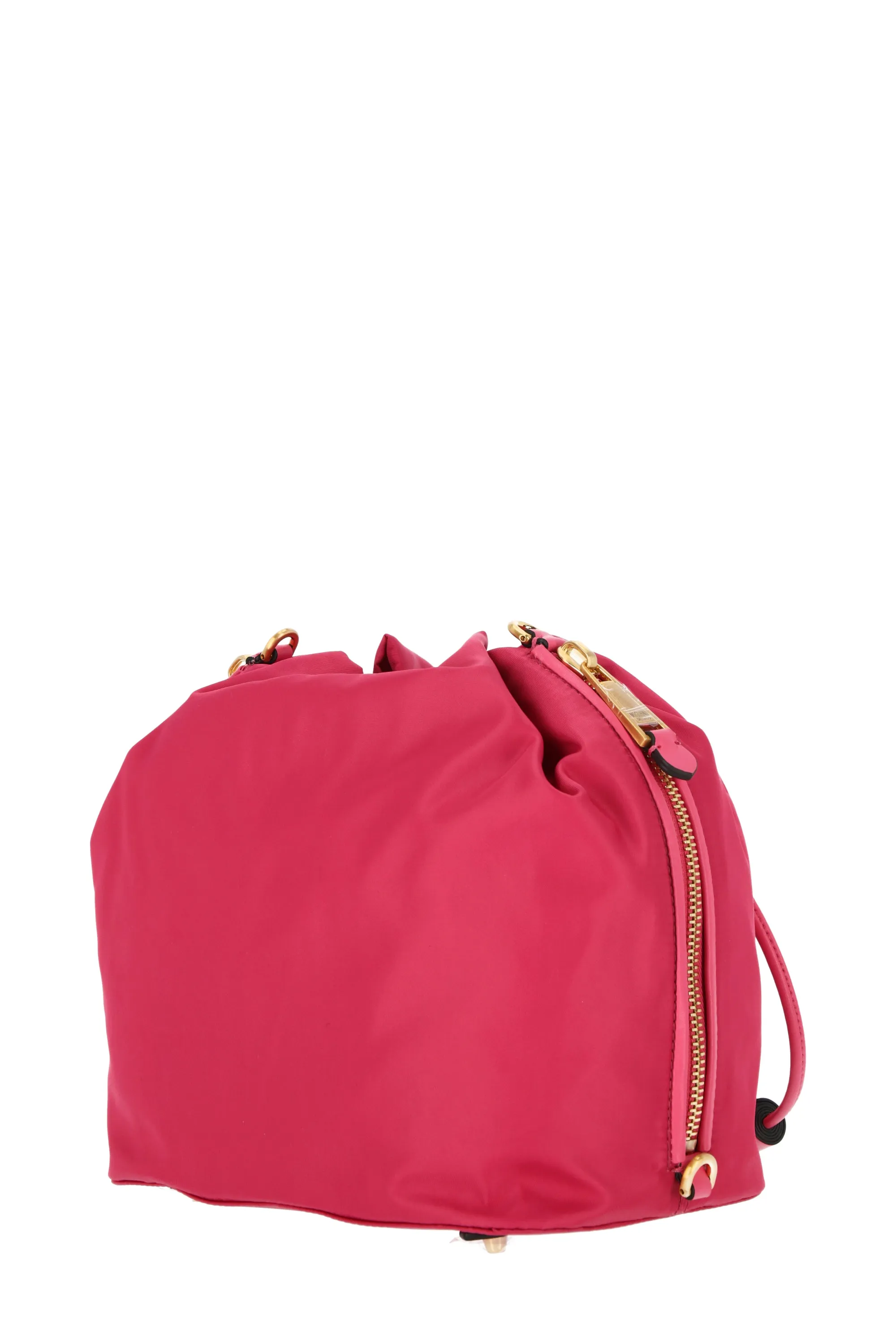 Moschino Logo Plaque Tassel Detailed Bucket Bag