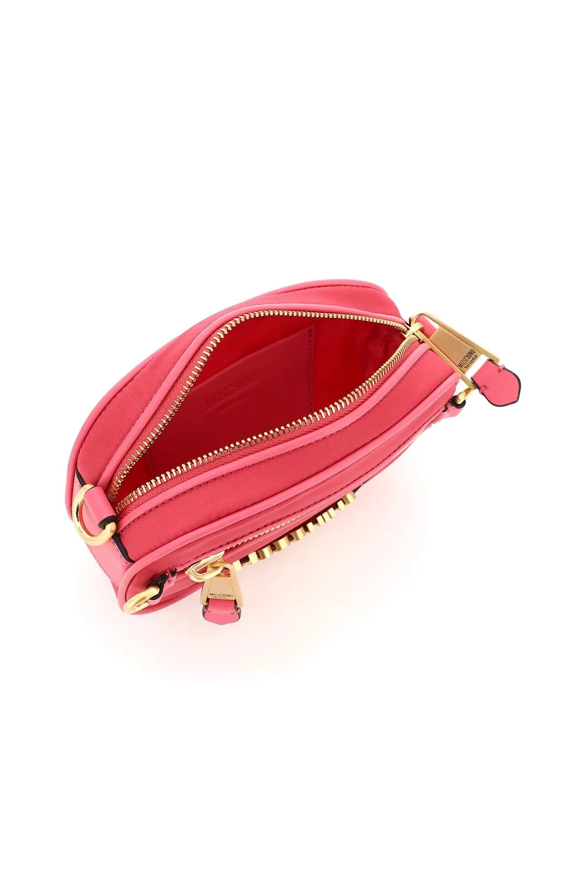 Moschino Logo Plaque Zip-Up Crossbody Bag