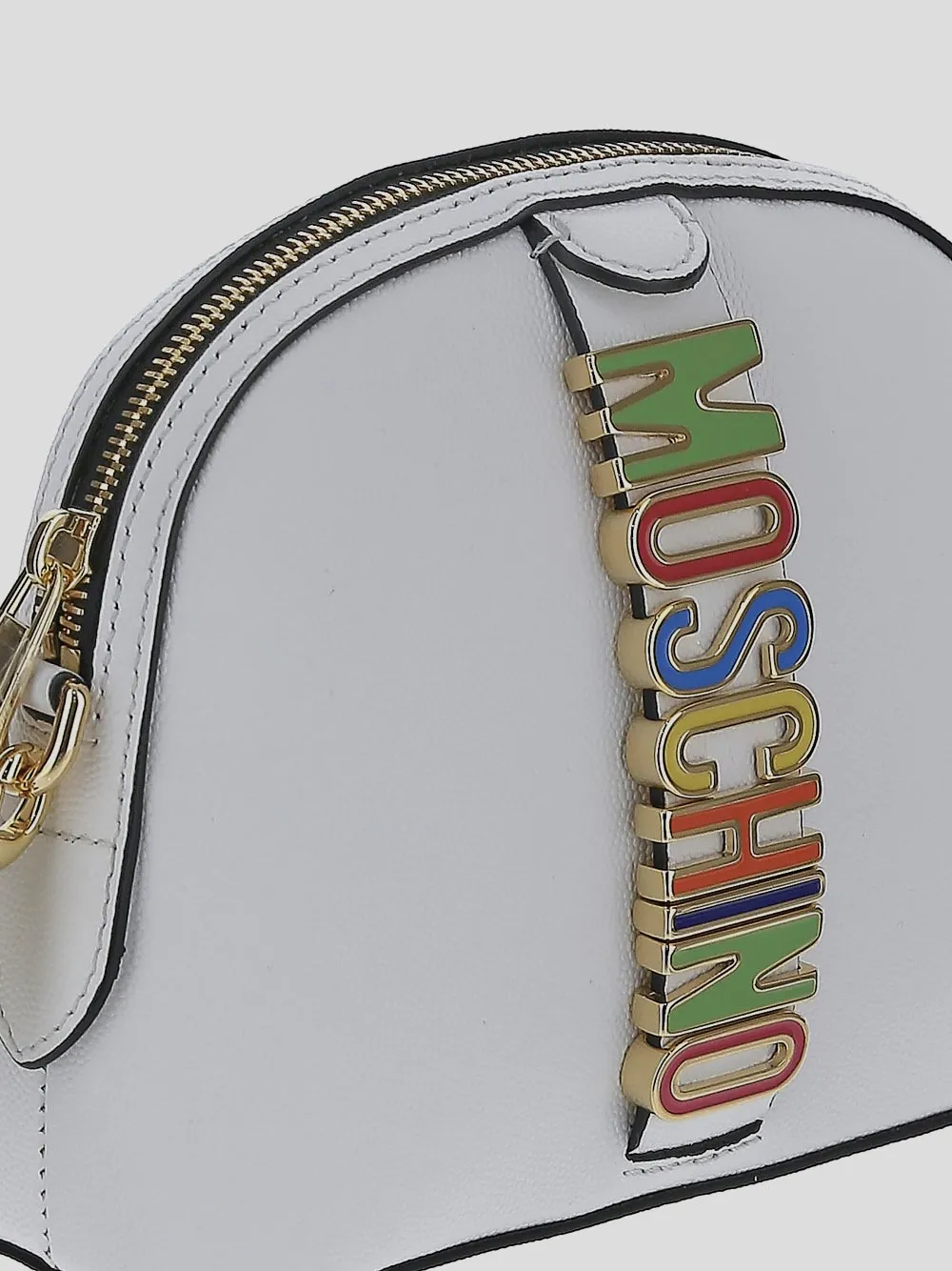 Moschino Logo Plaque Zip-Up Crossbody Bag