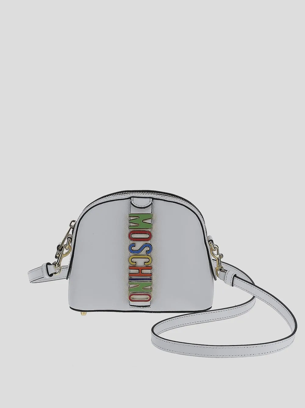 Moschino Logo Plaque Zip-Up Crossbody Bag
