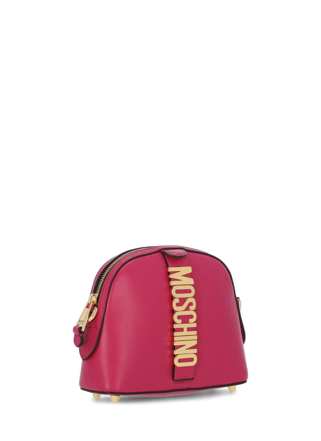 Moschino Logo Plaque Zip-Up Crossbody Bag