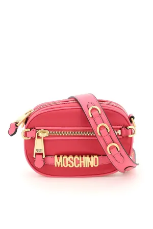 Moschino Logo Plaque Zip-Up Crossbody Bag