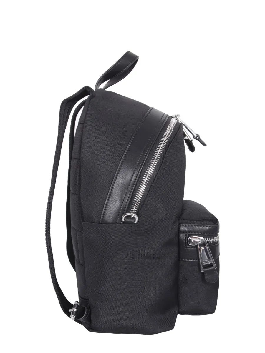 Moschino Logo Plaque Zipped Backpack