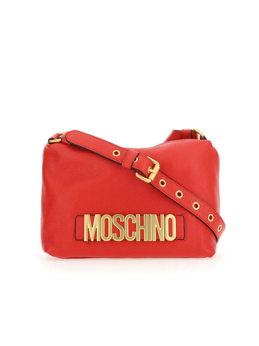 Moschino Logo Plaque Zipped Shoulder Bag