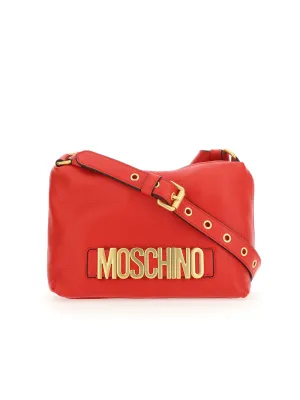 Moschino Logo Plaque Zipped Shoulder Bag