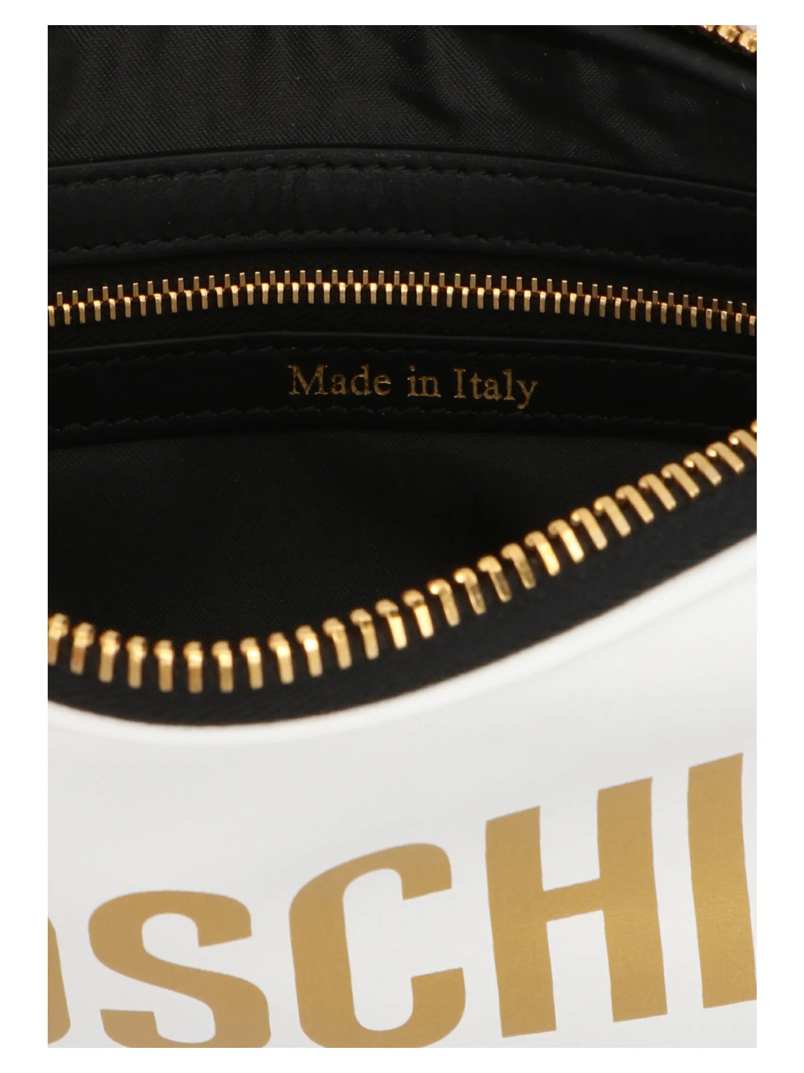 Moschino Logo Printed Chain-Link Shoulder Bag