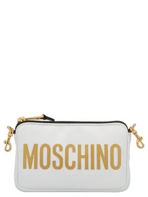 Moschino Logo Printed Chain-Link Shoulder Bag