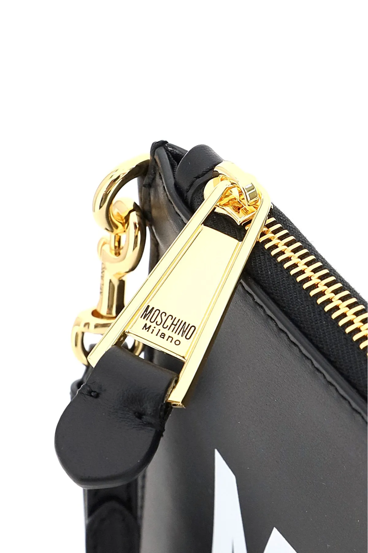 Moschino Logo Zipped Clutch Bag