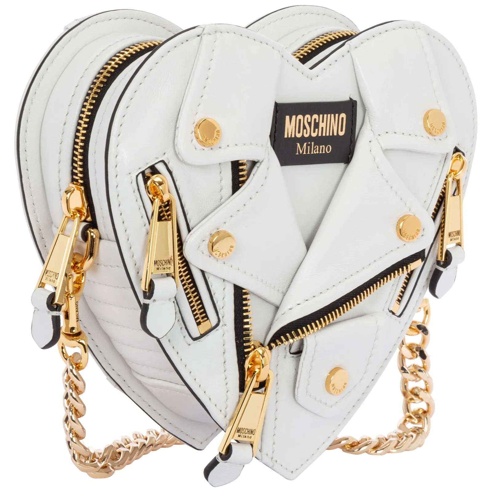 Moschino Small Heart Biker Bag