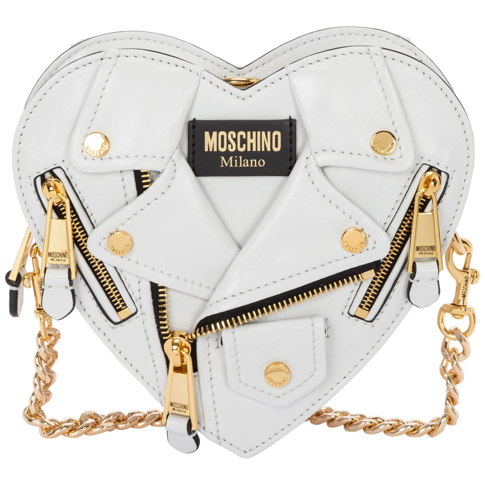 Moschino Small Heart Biker Bag