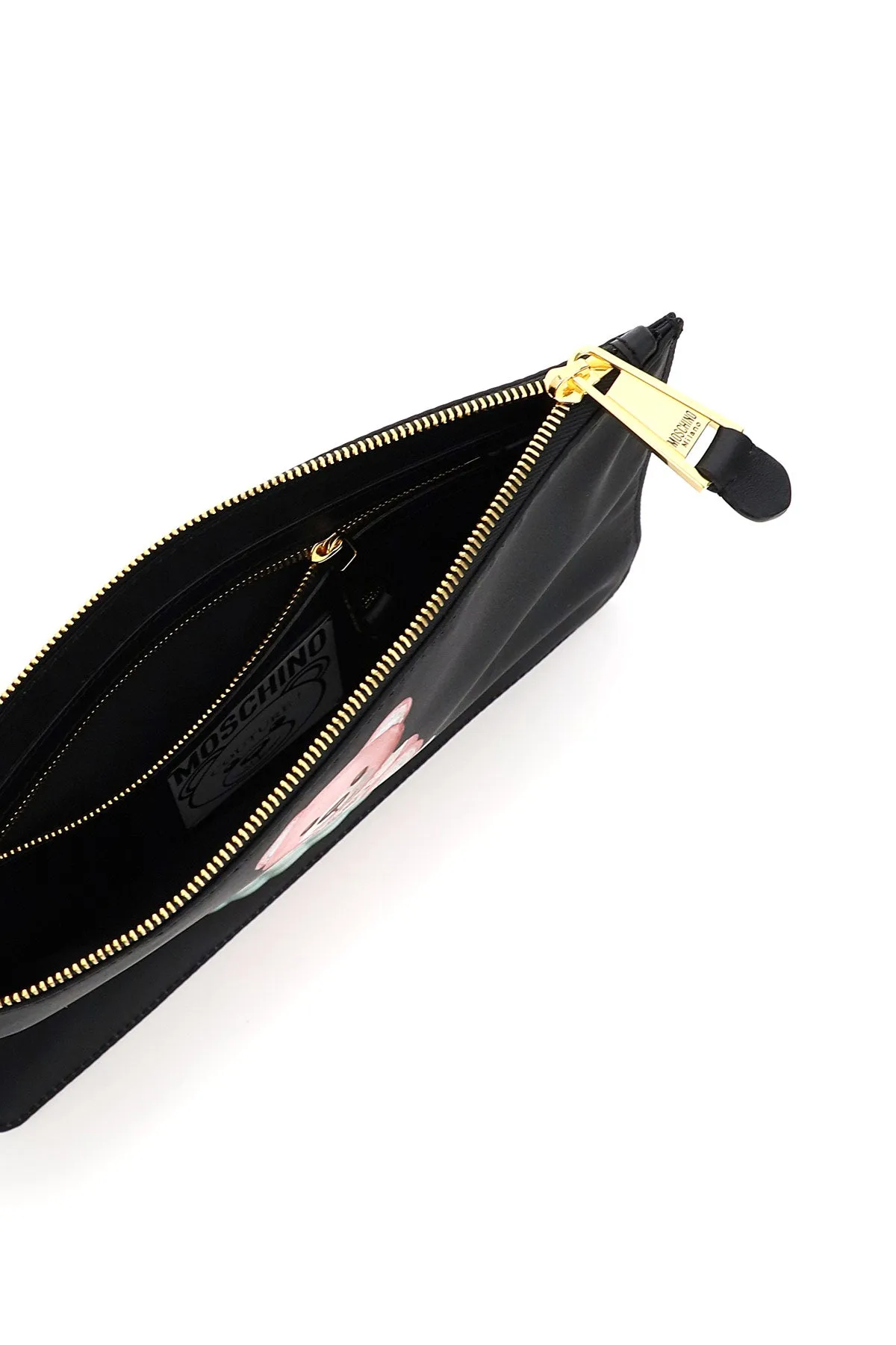 Moschino Teddy Print Zipped Clutch Bag