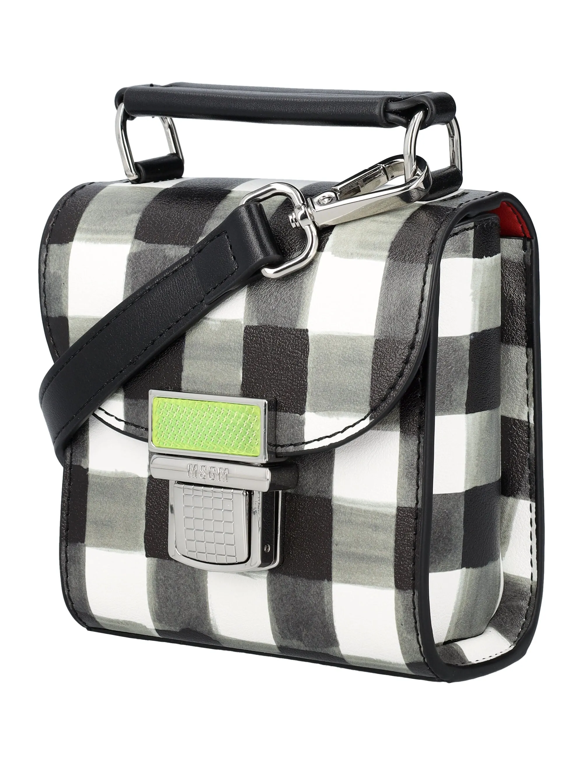 MSGM Clic Check Pattern Foldover Mini Shoulder Bag